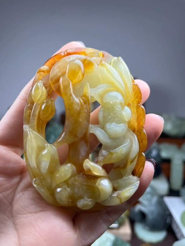 精品天然岫玉花玉悟道