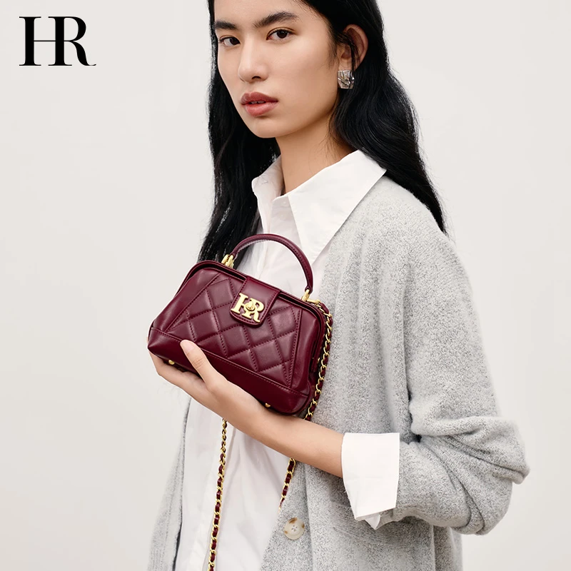 【圣诞礼物】HR赫莲娜包包女款2025新款复古医生包牛皮百搭气质女包