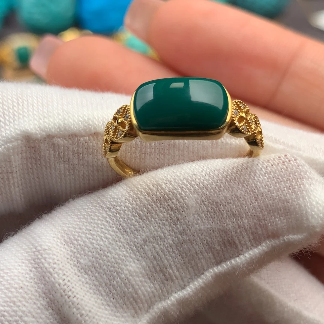 绿松石18K金镶嵌绿松石