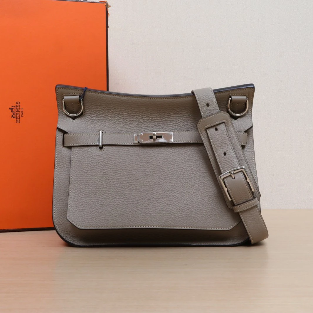 99新 Hermes/爱马仕 花花吉普赛 28 81斑鸠灰 TC皮 T刻