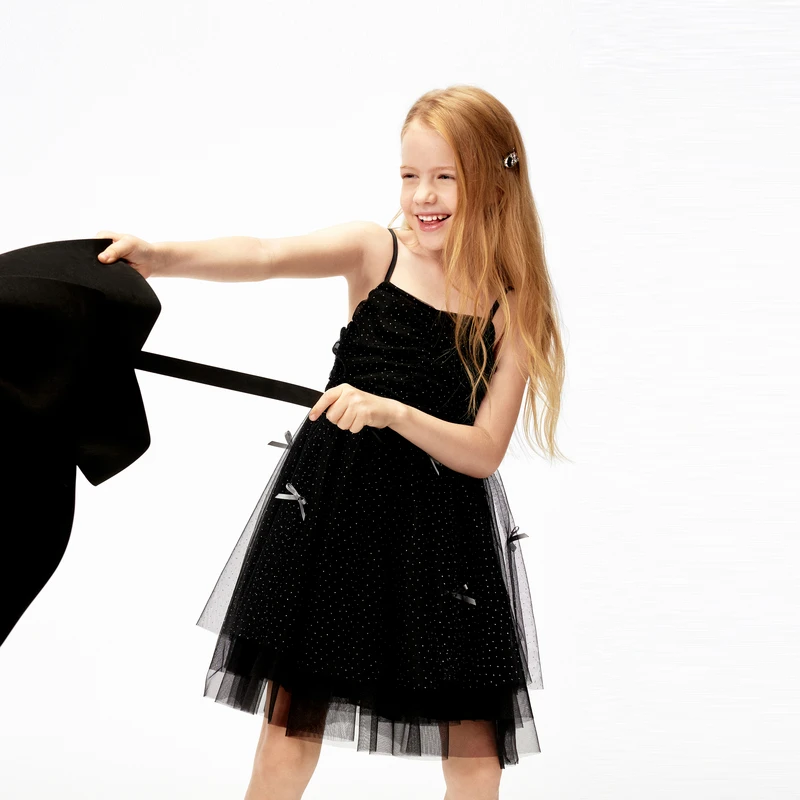 littlemoco童装25夏新款女童吊带无袖蓬蓬网纱连衣裙#KBE2DRST04