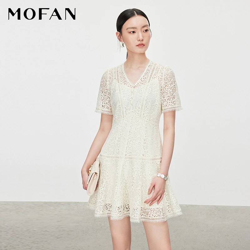 【尚雅专属】MOFAN摩凡夏新款香槟米连衣裙MOL563804