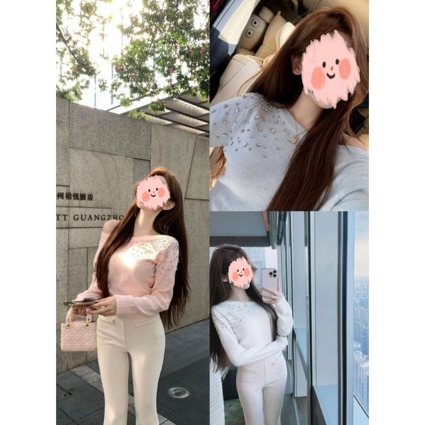 【爱在心钻】2025年法式气质设计感慵懒风复古宽松韩版秋冬针织上衣