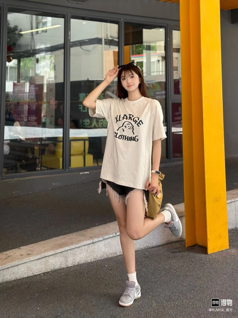 XL卡通猩猩纯棉圆领夏季宽松短袖T恤107242011017