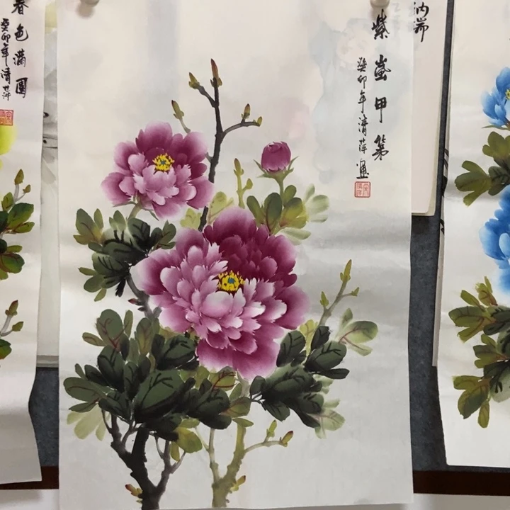 国画牡丹70厘米高度