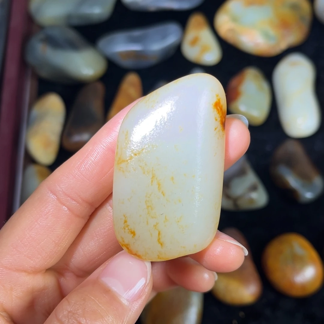 和田玉未镶嵌耳饰38g