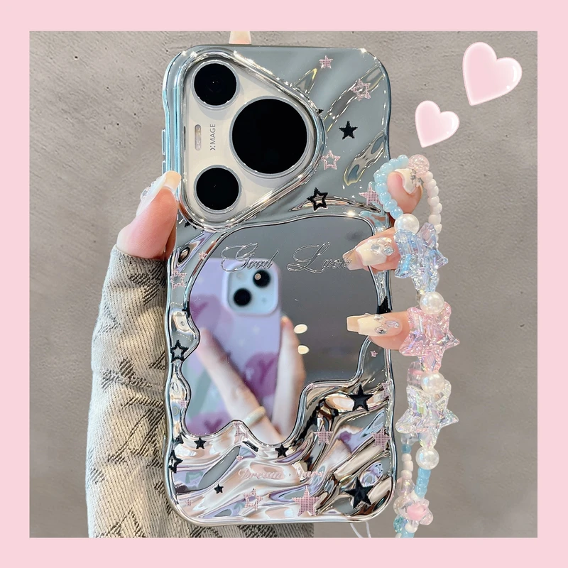 适用华为pura70pro+手机壳日韩ins小众英文星星手链pura80Ultra女