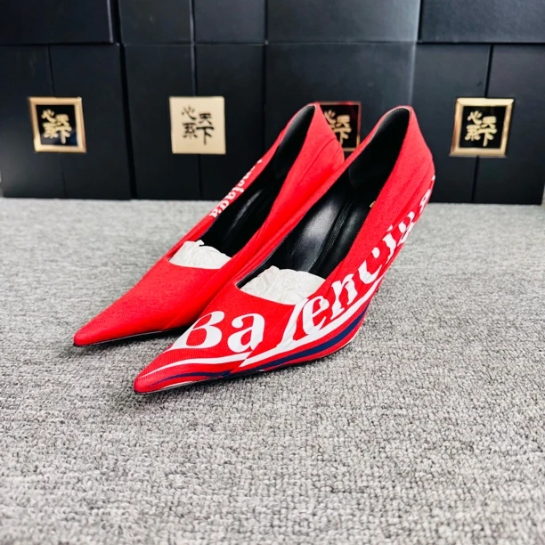 99新 Balenciaga/巴黎世家 可乐logo标高跟鞋37码37码ysc1636