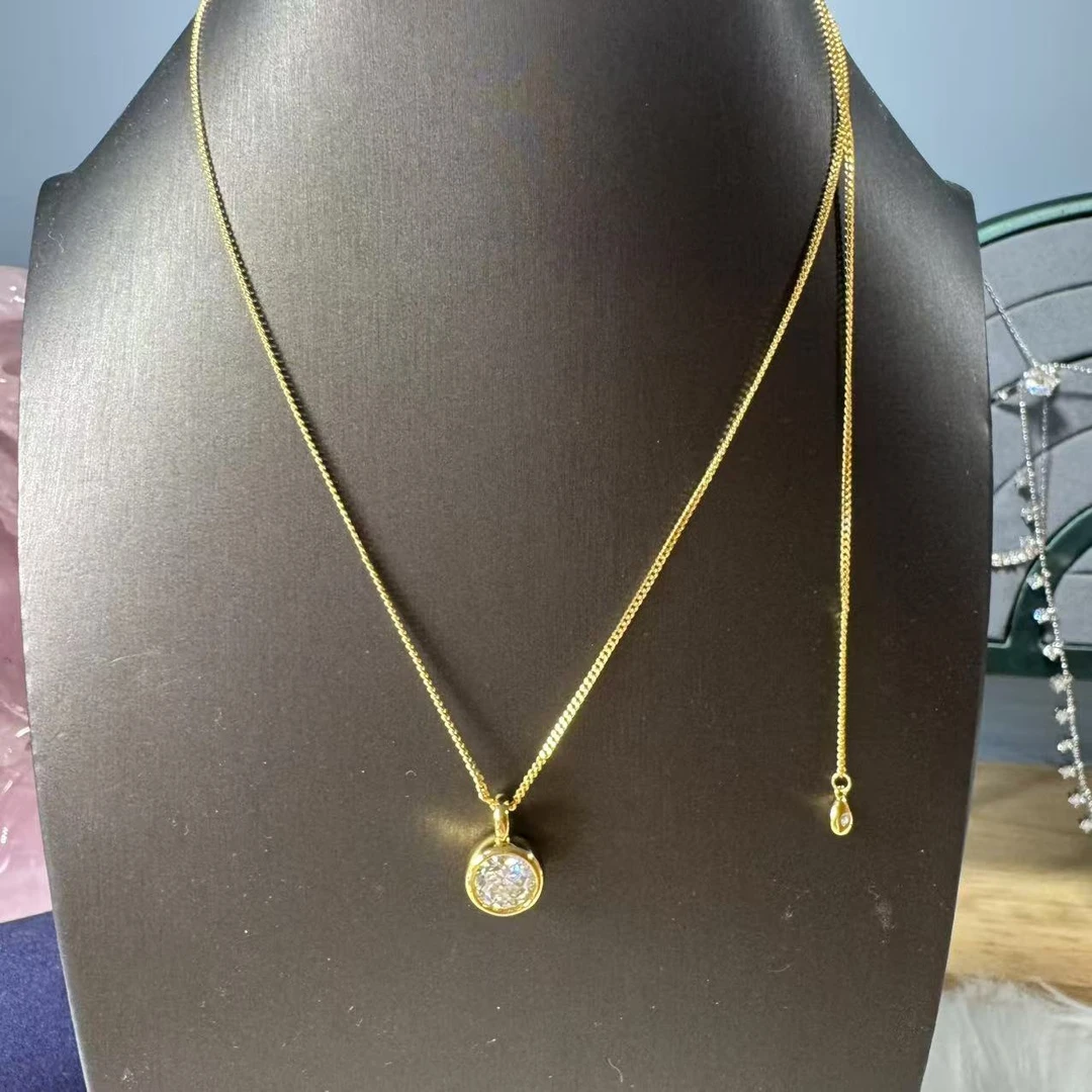 南非18A  金色泡泡3克拉天花板满天星吊坠-S