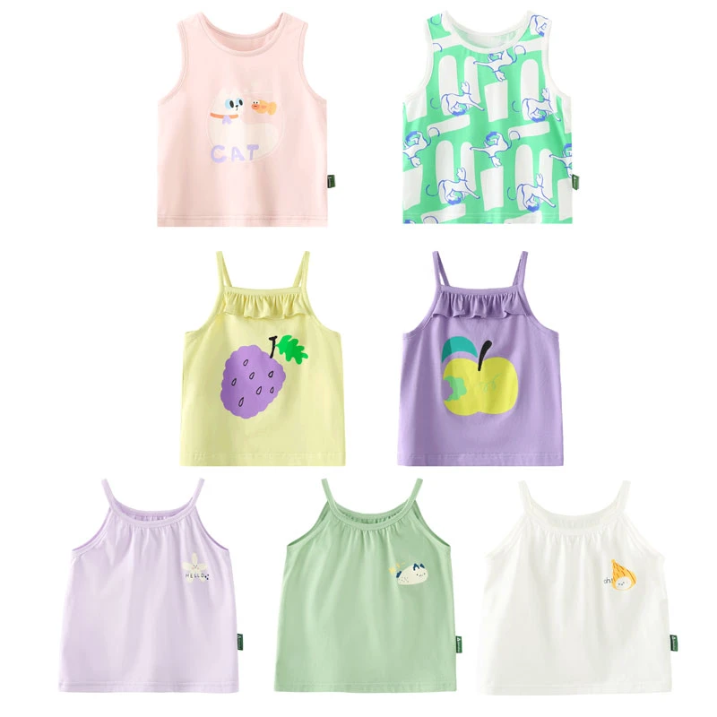 【合集-背心吊带】Amila儿童夏季啊咪啦舒适女童图案吊带驱蚊背心