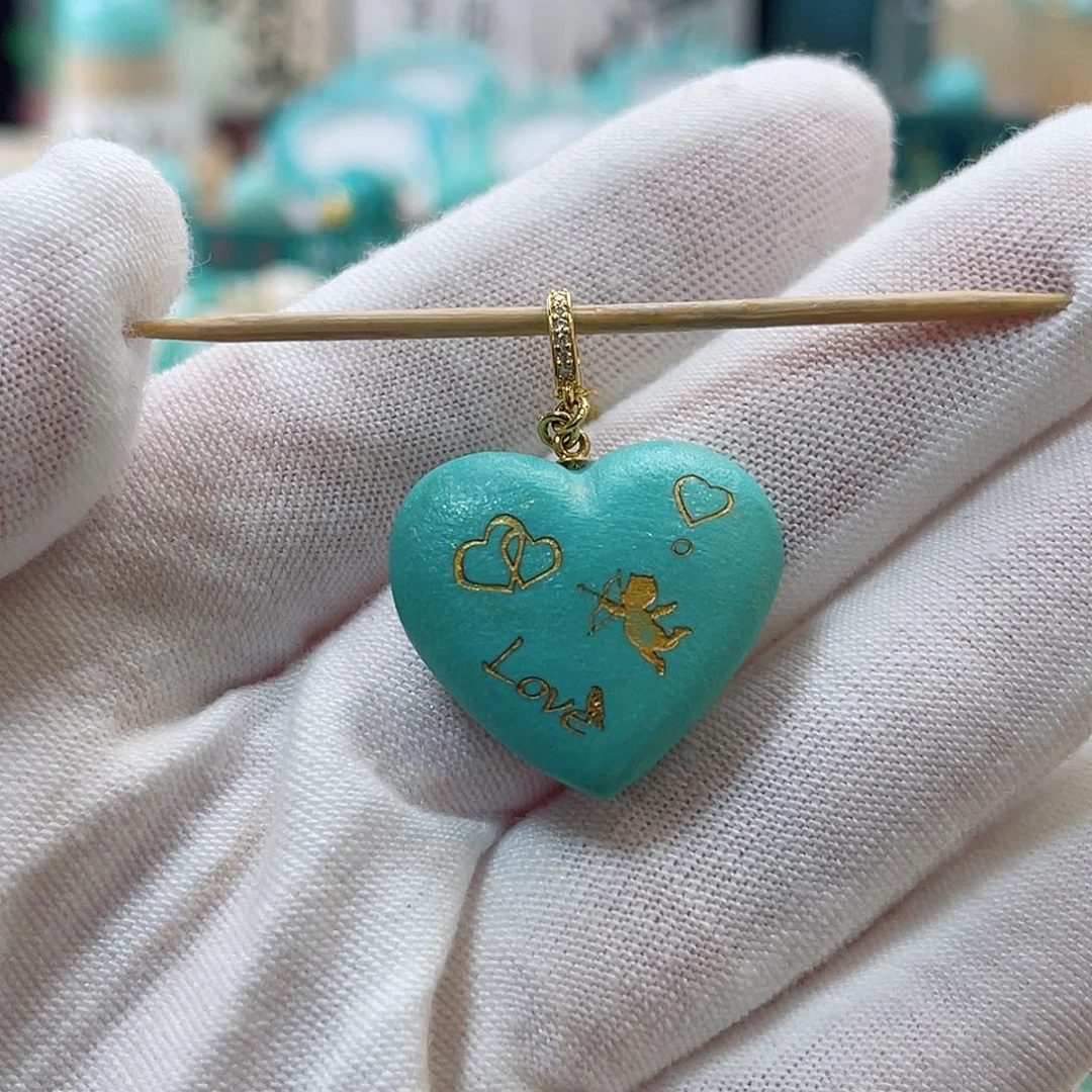 绿松石珠宝奇石18K金镶嵌