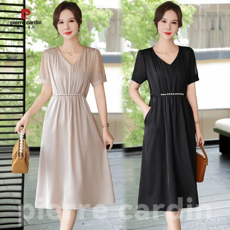 皮尔卡丹妈妈款洋气年轻连衣裙轻奢高级感2025年新款中年女长裙
