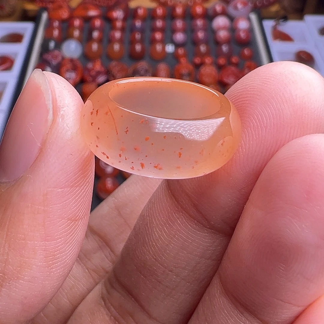 南红玛瑙未镶嵌珠宝奇石满天星跑环13.3mm