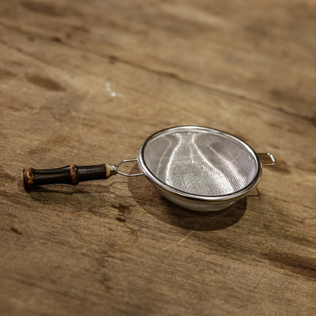 【老王】紫竹竹柄不锈钢茶漏（古篱S0098）