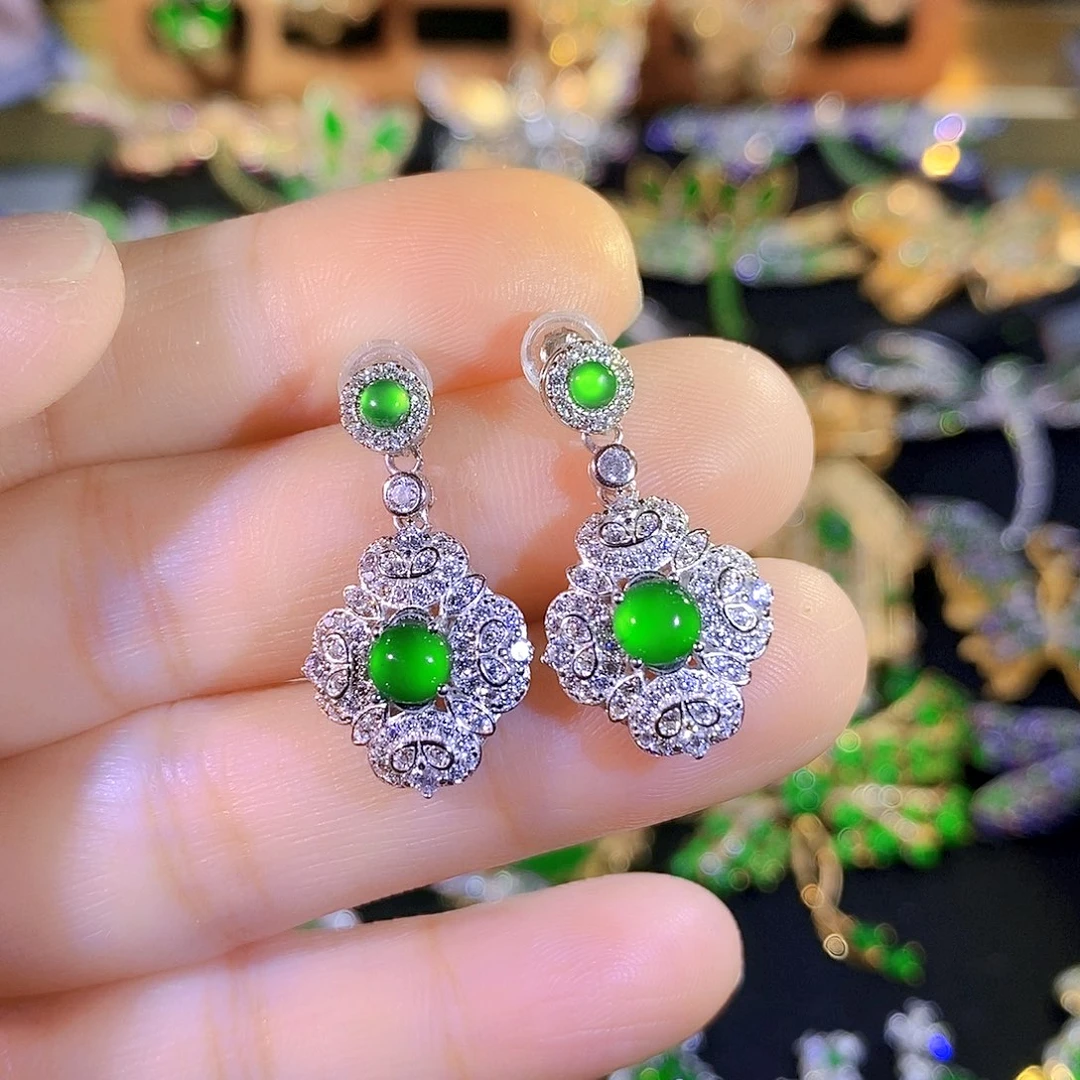 颈饰银S925镶嵌翡翠