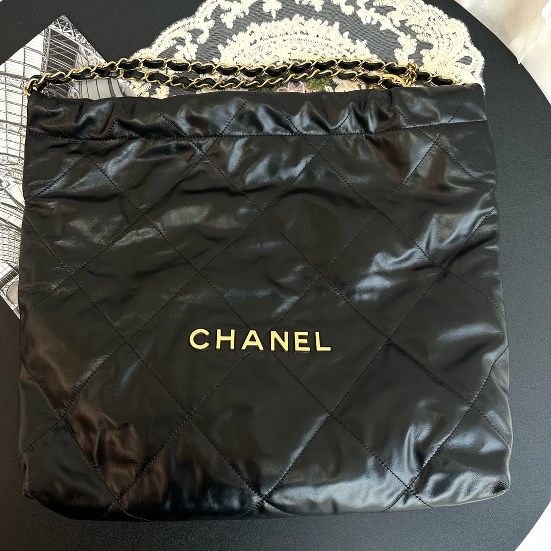 99新 Chanel/香奈儿 香奈儿黑金22bag中号单肩包 24芯片款