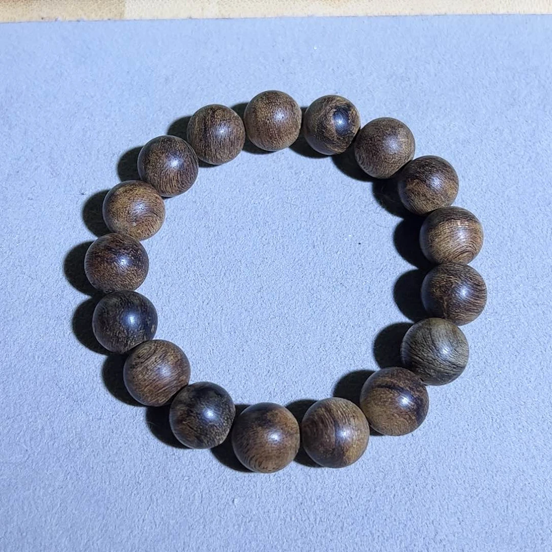 沉香手串天然达拉干黑油老料1.3单圈 9分 凉甜乳香 好味道