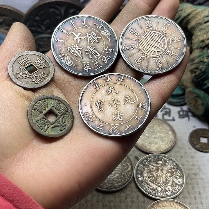 典***0锌合金文创工艺品复古铜摆件银元