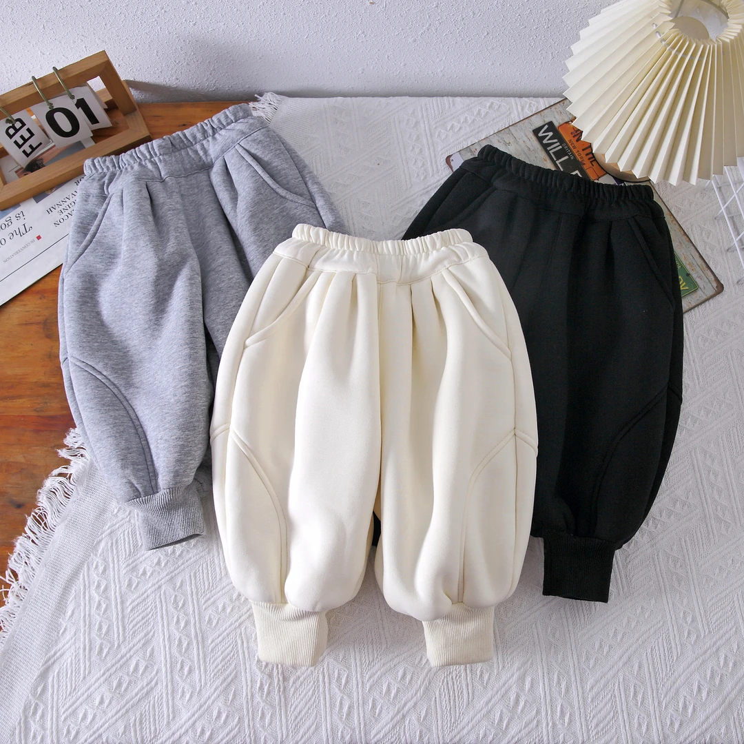 {现货}冬季长裤休闲风森系休闲裤秋冬运动加绒加厚裤子SLD2216K