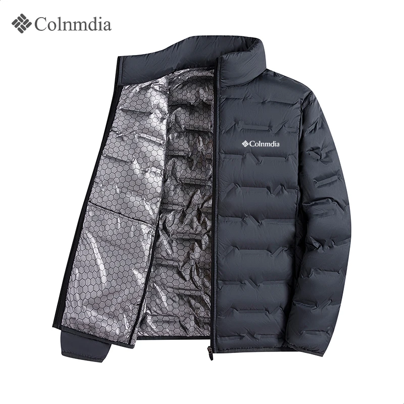 哥伦户外立领羽绒服男士秋冬季石墨烯热能白鸭绒保暖轻薄休闲外套
