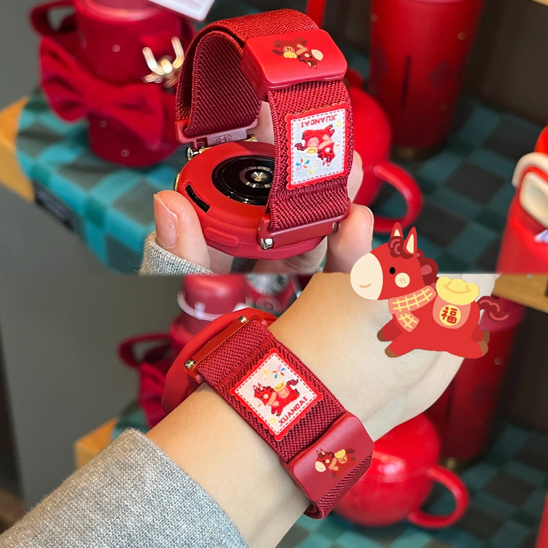 马上發財适用华为手表gt5表带GT6磁吸gt6pro弹力带秋冬男女XL腕带