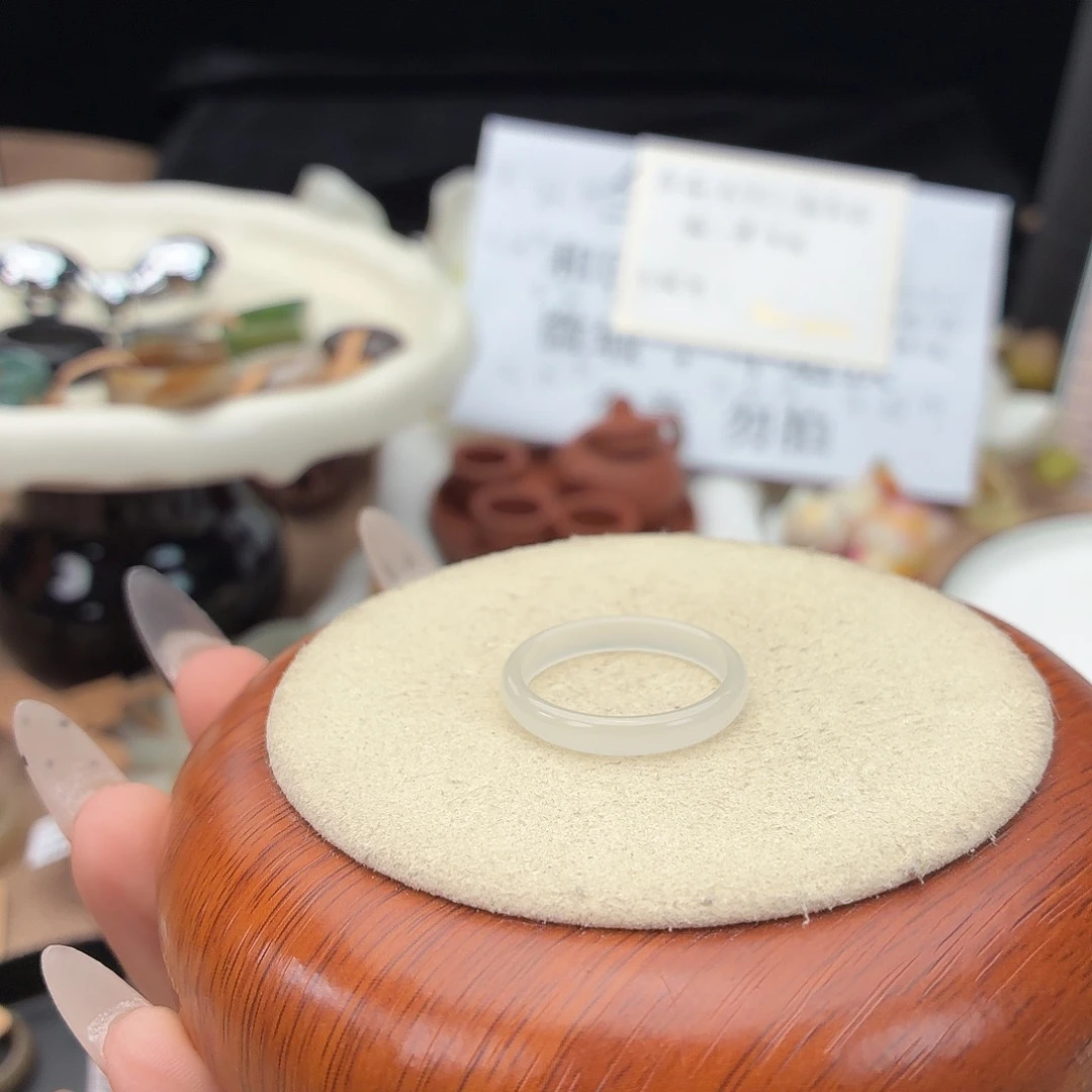 和田玉（糖玉）戒指未镶嵌c105冰透原切19.9不退换