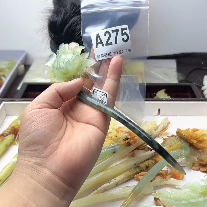 蛇纹石玉发饰合金洁**使