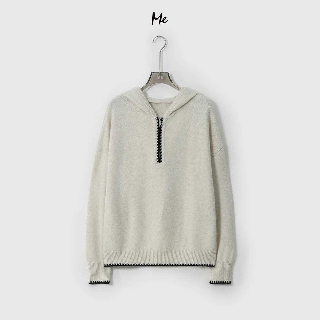 ME【贝壳绣毛衣】绵羊毛混纺几何提花显瘦百搭时尚针织毛衣MESA1946