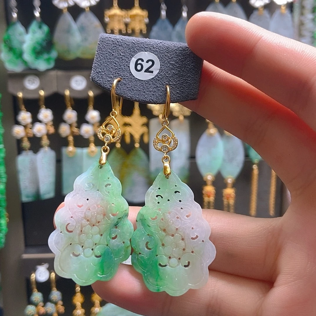 翡翠未镶嵌耳饰翡翠