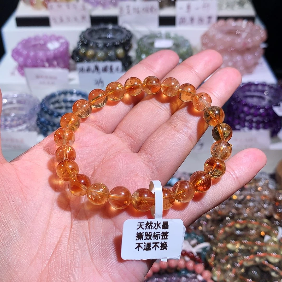 未镶嵌手链水晶透体高品黄塔晶9.2