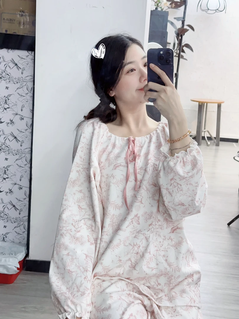 甜粿家 | 原创自制新中式国风-喜上眉梢亲子美妈款秋冬家居服套装