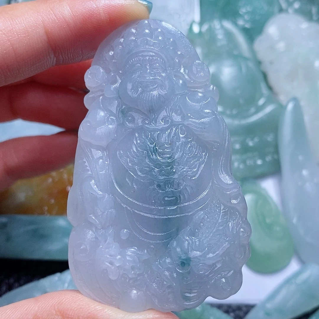 定制翡翠未镶嵌毛货付款后确认抛光