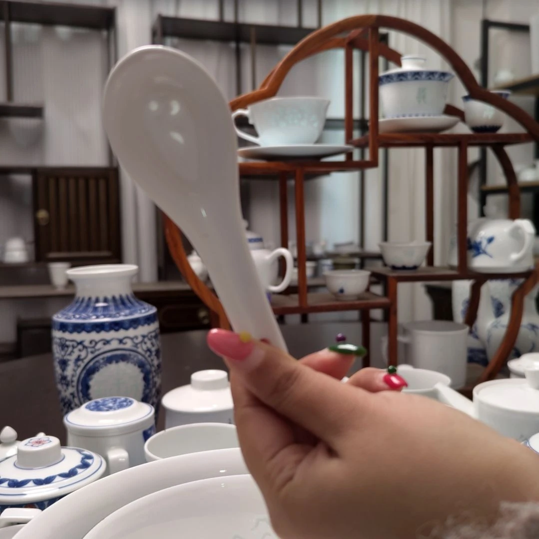 陶瓷玉牡丹小勺十只装