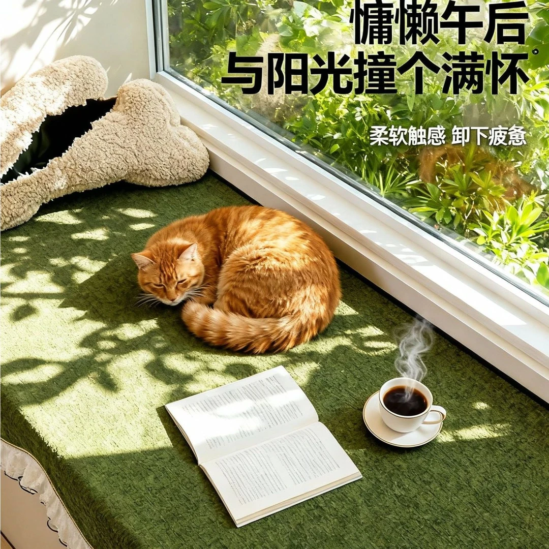 四季通用不规则飘窗垫2025新款颜值防滑沙发巾雪尼尔易打理防污