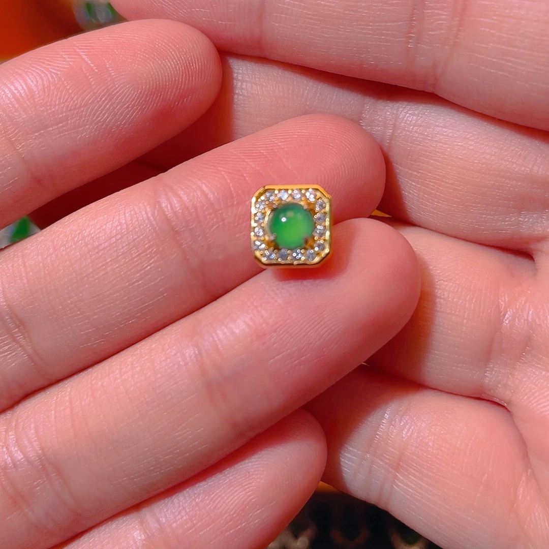 翡翠银S925镶嵌吊坠(不含链)