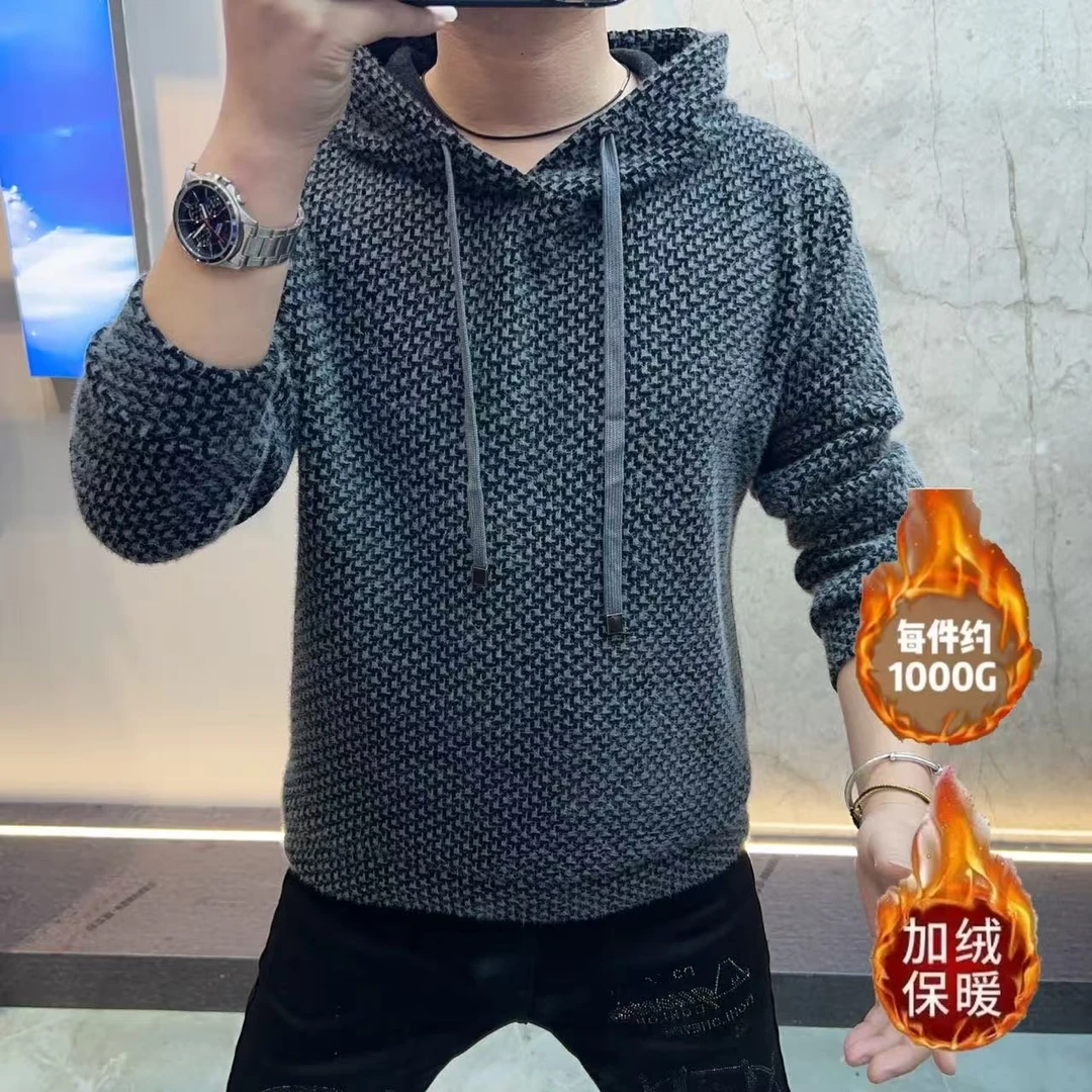 3356-2《鸿运冒》欧货男装时尚休闲套头带帽轻奢空气棉透气卫衣