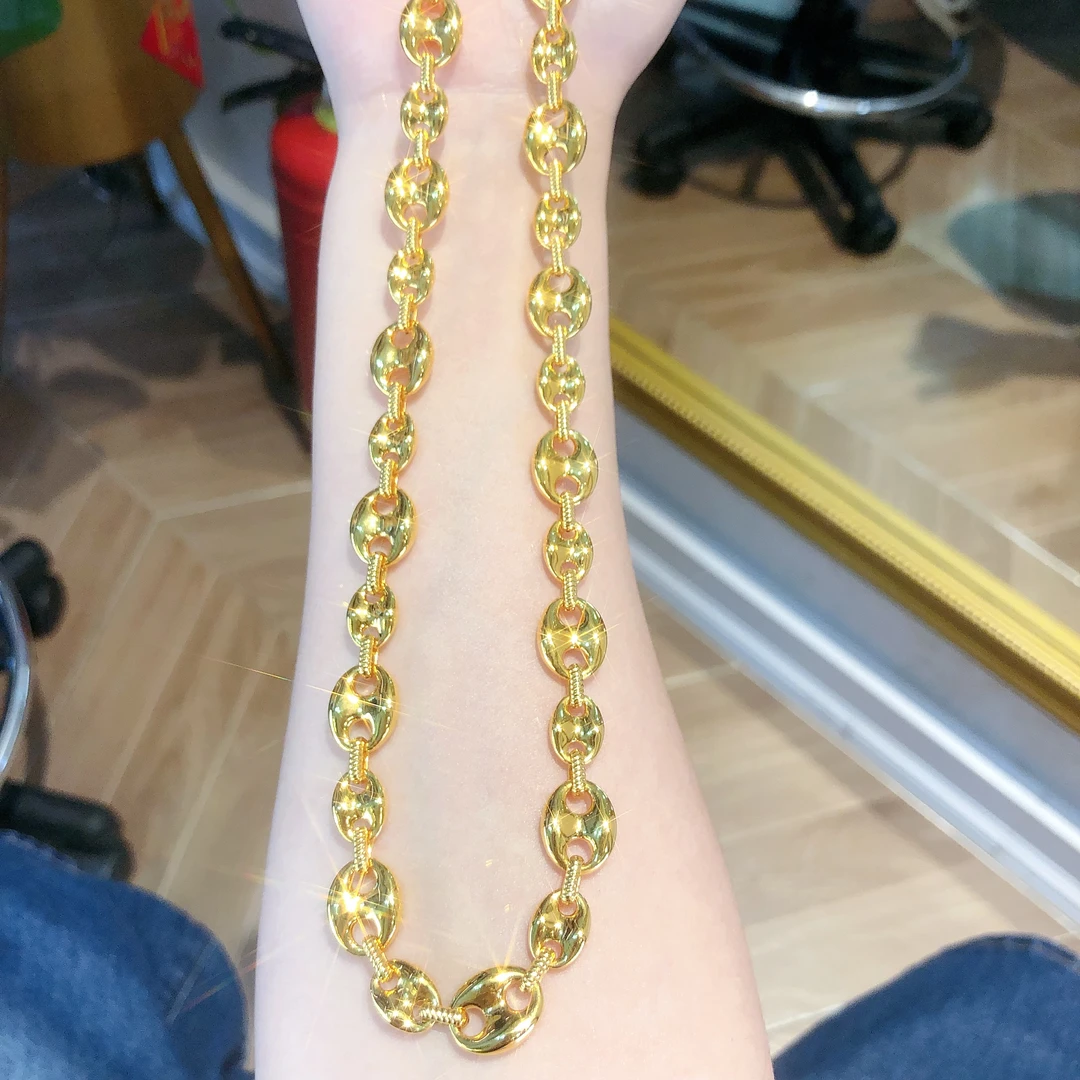 【专场特供】18k金 | 立体亮片猪鼻子项链40+5cm