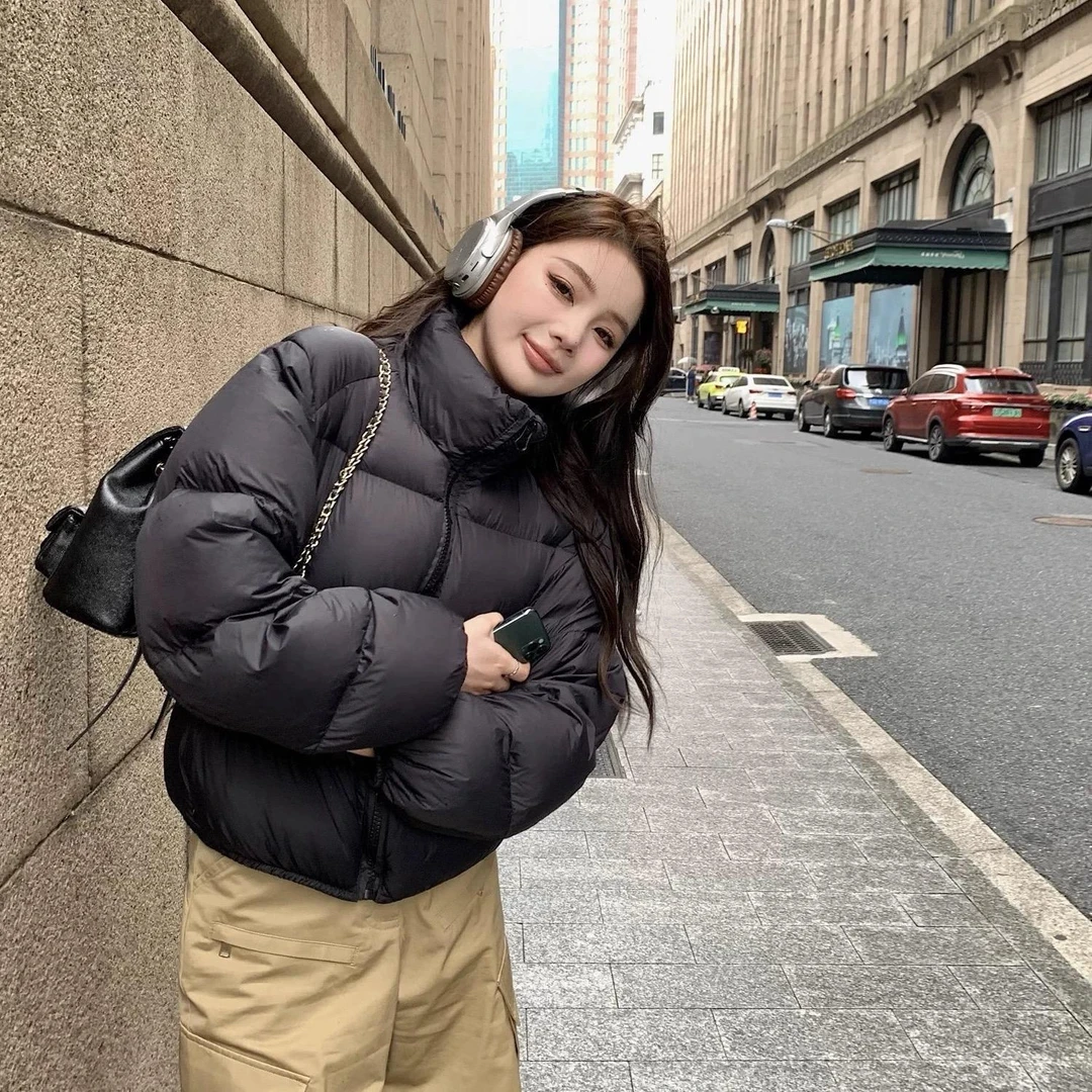 【25】羽绒服韩版短款加厚休闲肯豆立领百搭外套冬季新款短款羽绒