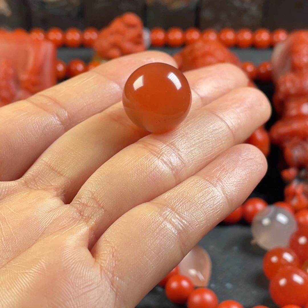 南红玛瑙天然原矿冰橘单珠卡15.8未镶嵌