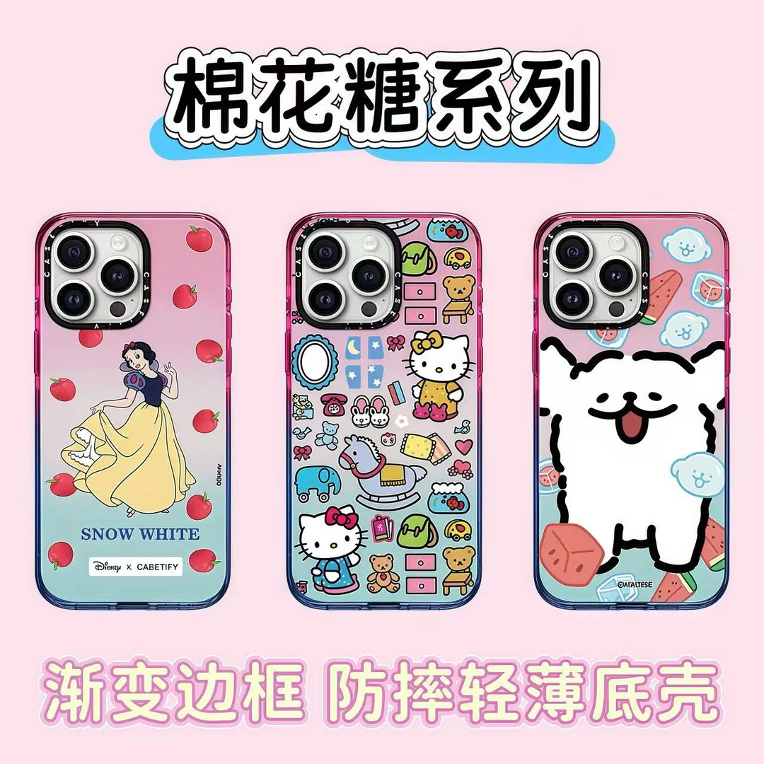 创意CASE潮牌西瓜狗原创iphone16棉花糖亚克力防摔手机壳渐变