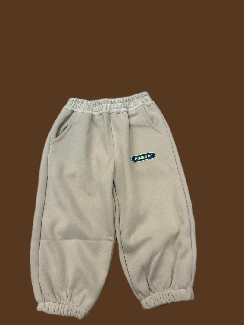 【现货】韩版儿童两款小标加绒束口卫裤