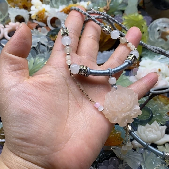 蛇纹石玉合金颈饰