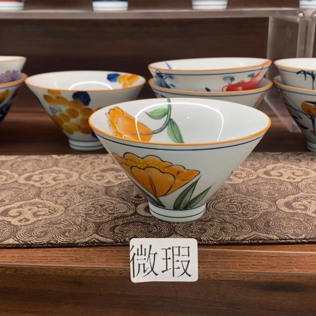 釉下彩老陶泥手工绘制
