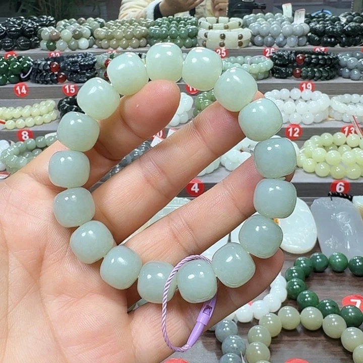 未镶嵌手链和田玉新疆且末蓝老型卡13