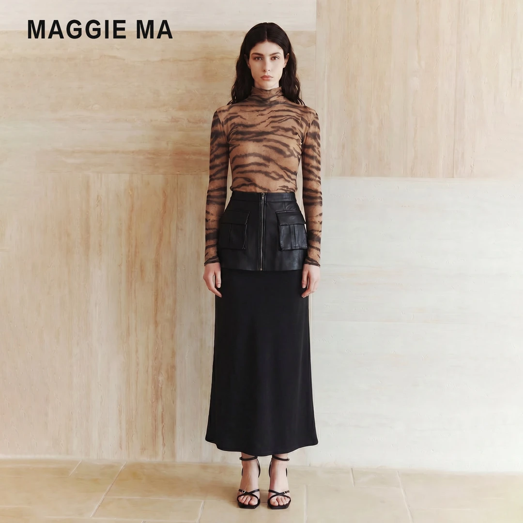 MAGGIE MA马婧/"深海人鱼"工装风真两件腰封显瘦鱼尾半裙311B