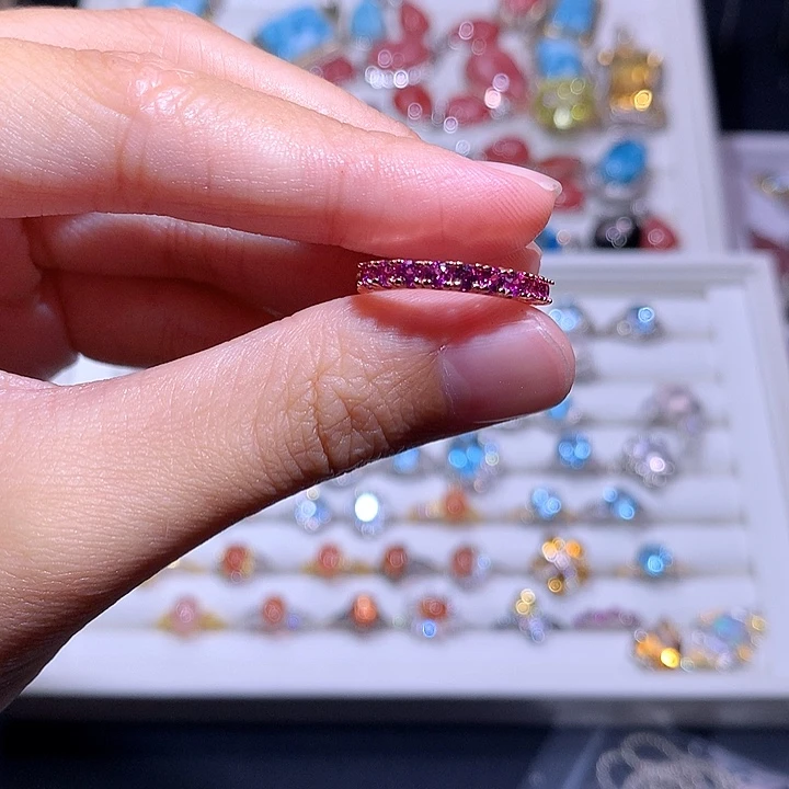 银S925镶嵌戒指水晶