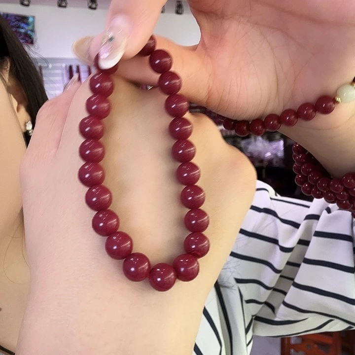 天然辰砂8mm紫金沙