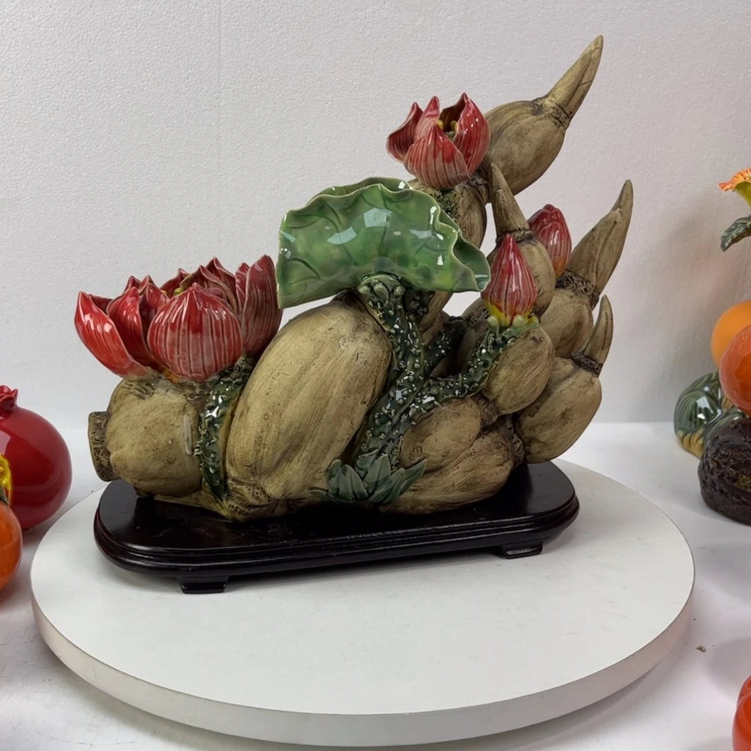 陶瓷莲花莲藕长35高30
