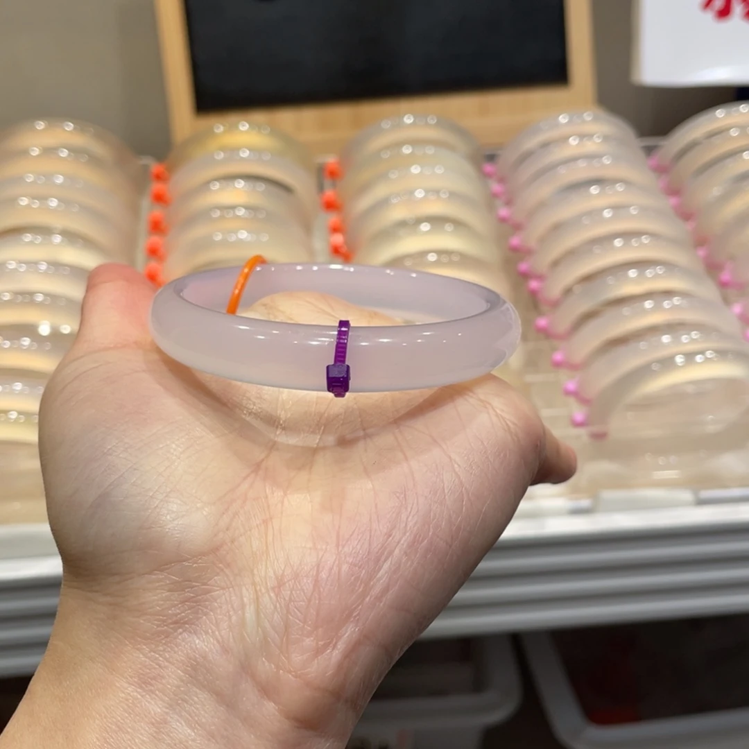 园***)玛瑙/玉髓未镶嵌手镯@定向冰紫@【60】