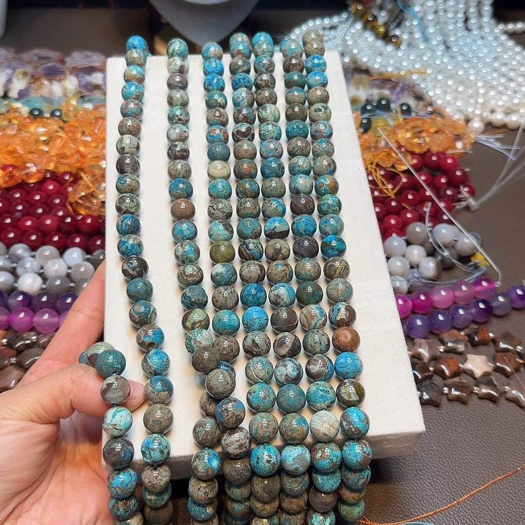 玛瑙/玉髓合金珠宝半成品12mm凤凰石一条